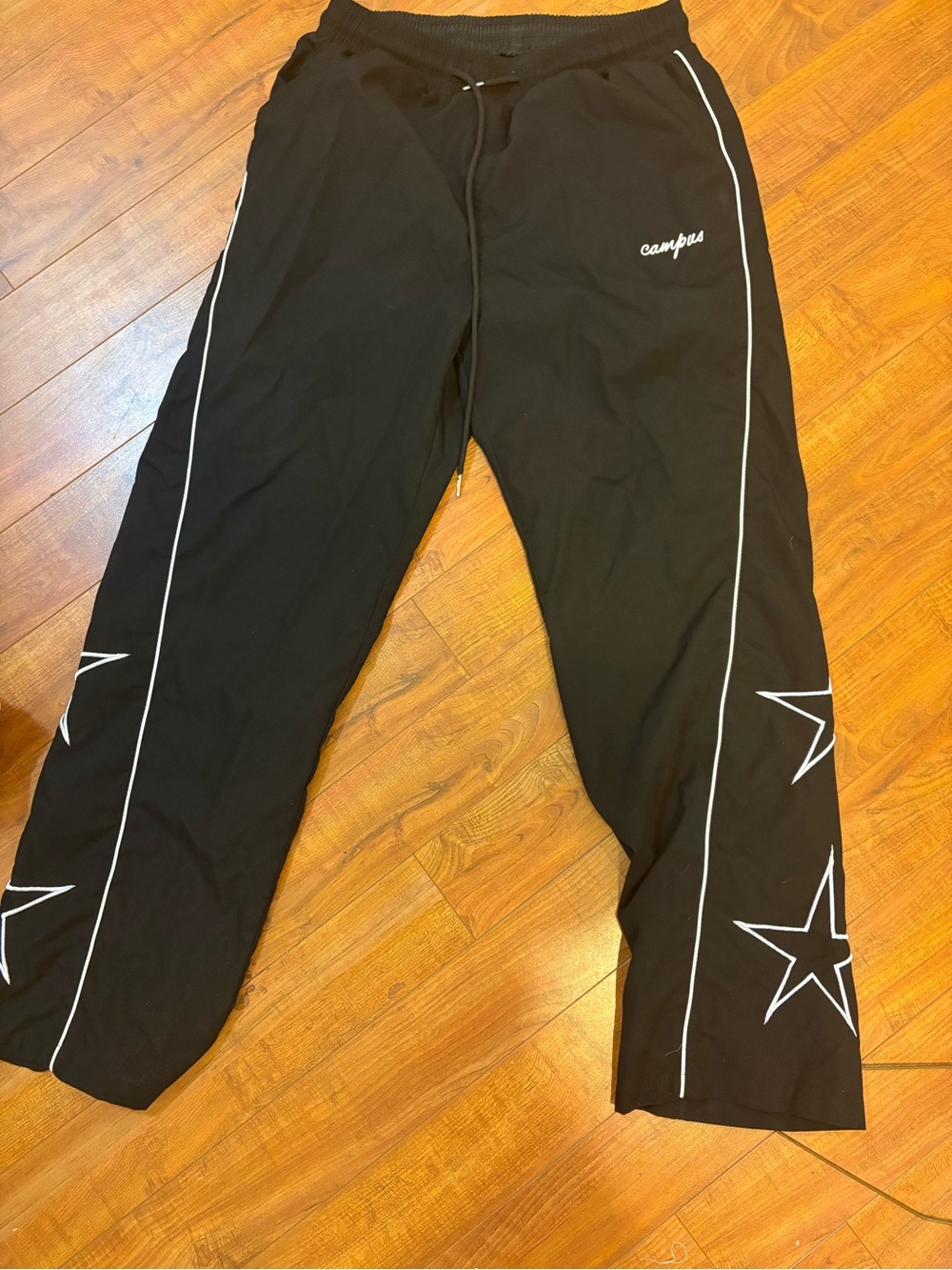 Campus Kids' Black Star-Print Jogger Pants